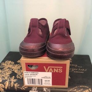 Toddler Glittery Burgundy Vans size 6
